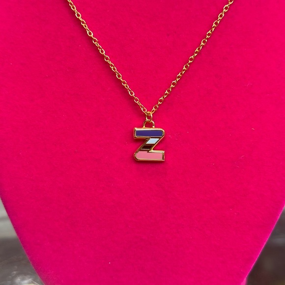 80's Retro Alphabet Z Charm Necklace new no‎ tag - Picture 2 of 5